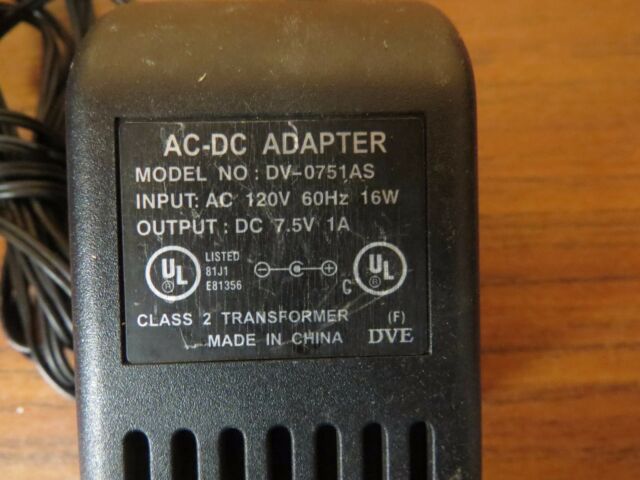 New 7.5V 1A DVE Dv-0751as Class 2 Transformer Power Supply Ac Adapter